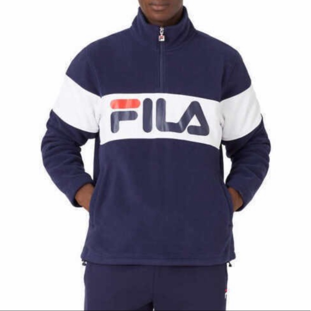 NEW- Men’s FILA Fleece 1/4 Zip Pullover (navy)